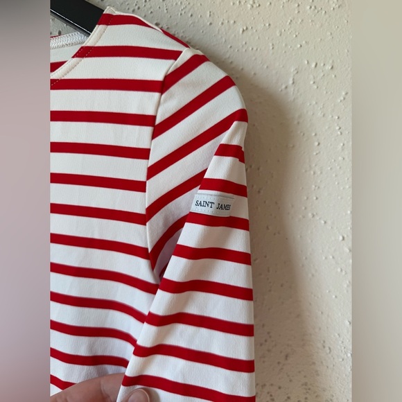 Saint James Garde Cotte III Nautical Performance Top 4 Red White Stripe Casual - Picture 4 of 10